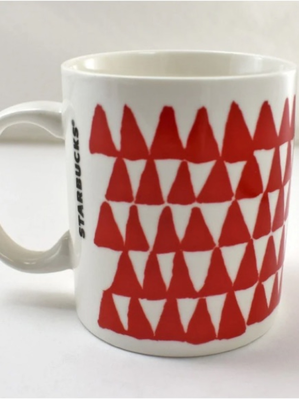 Starbucks Red Triangle Trees Mug - 2016 Starbucks Holiday Coffee Cup 12 fl oz